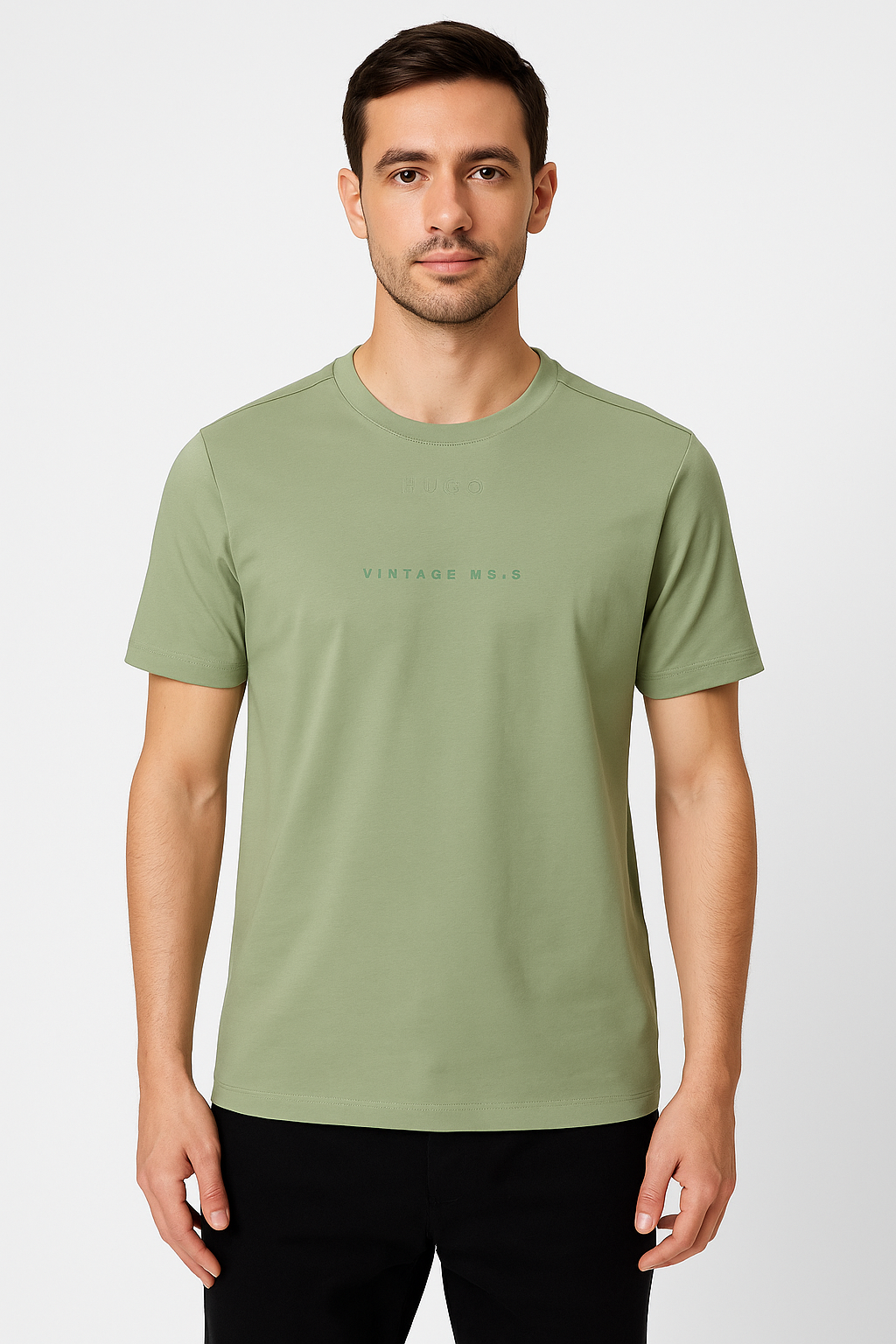 Premium Tencel Smart Fit T-Shirt – Light Olive Green | 220 GSM