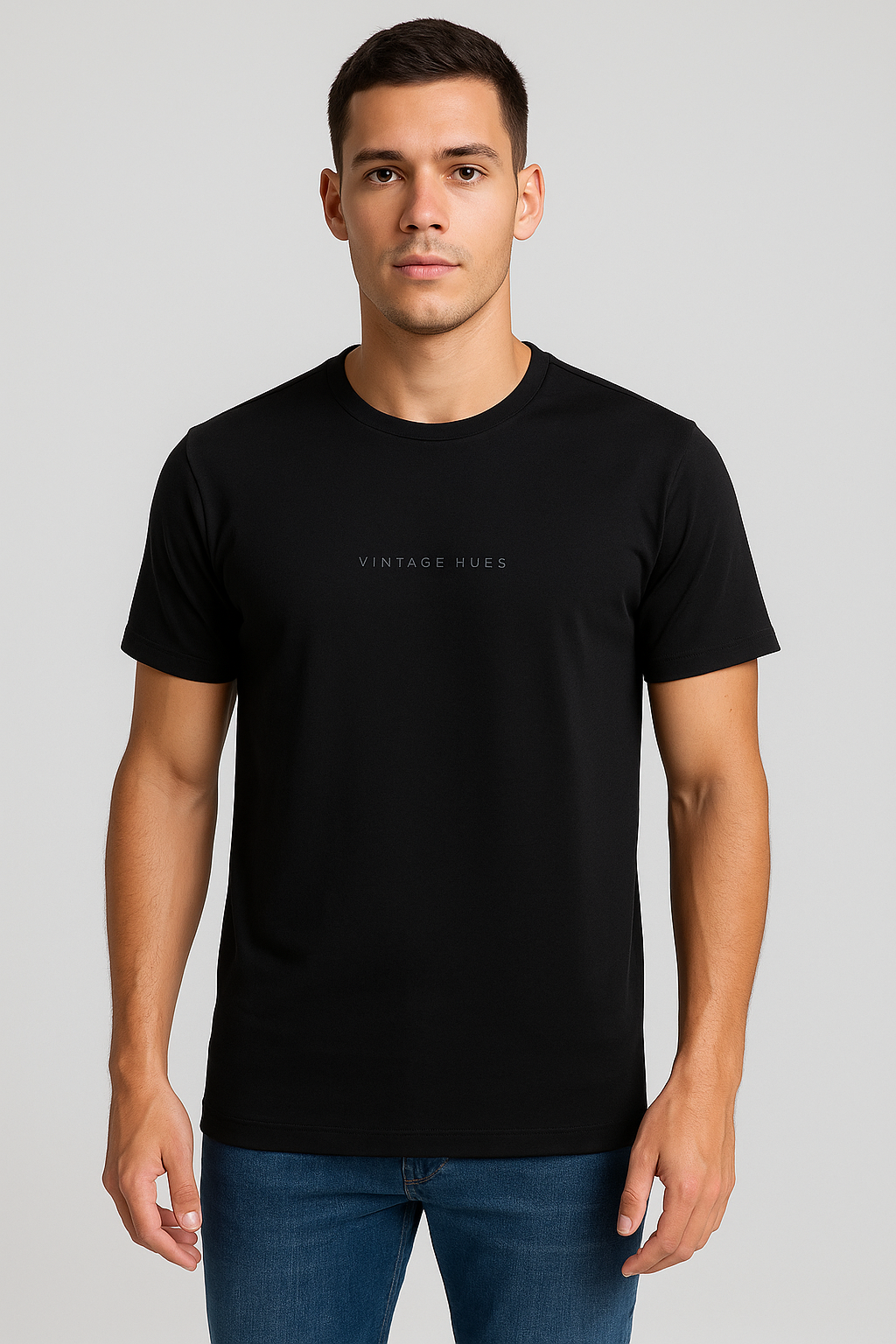 Premium Tencel Smart Fit T-Shirt – Black | 220 GSM