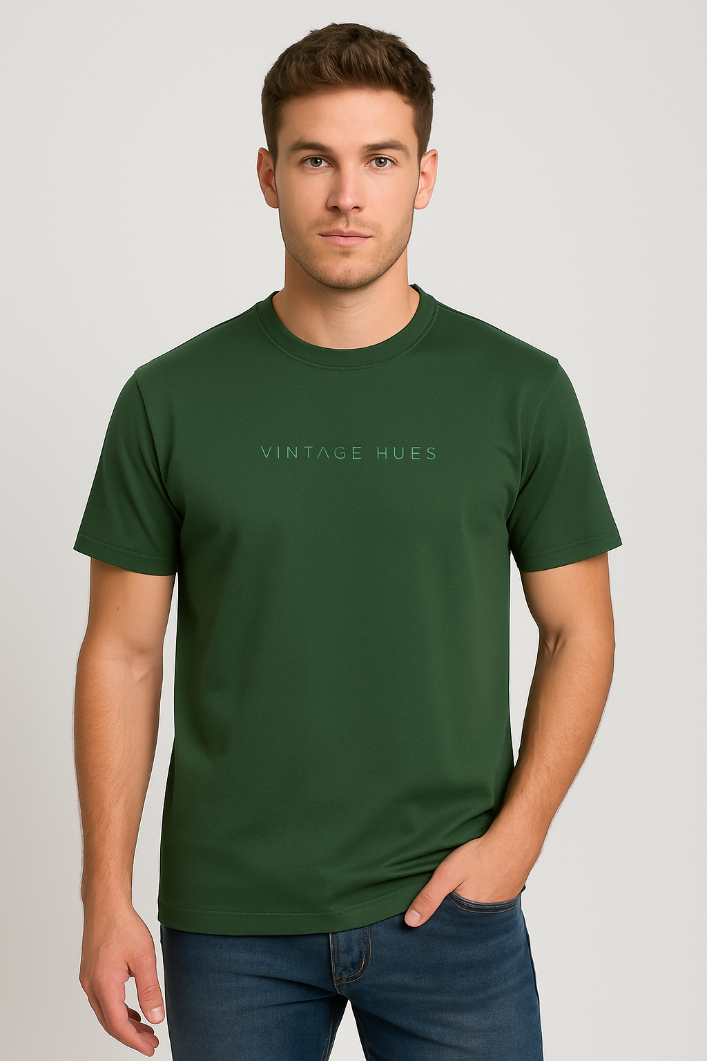 Premium Tencel Smart Fit T-Shirt – Olive | 220 GSM