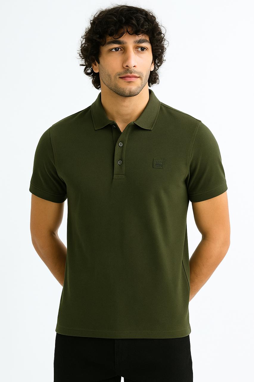 Premium Tencel Polo T-Shirt – Olive | 220 GSM