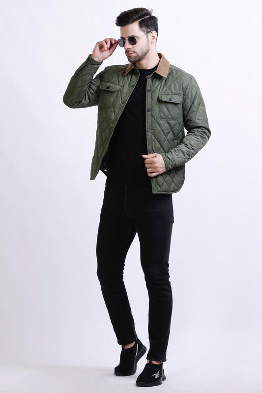 CORDUROY COLLAR ROUND CUT JACKET