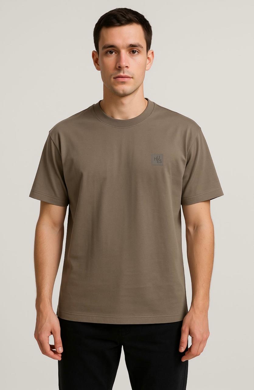 Premium Tencel Drop Shoulder T-Shirt – Earthy Brownish Grey | 220 GSM