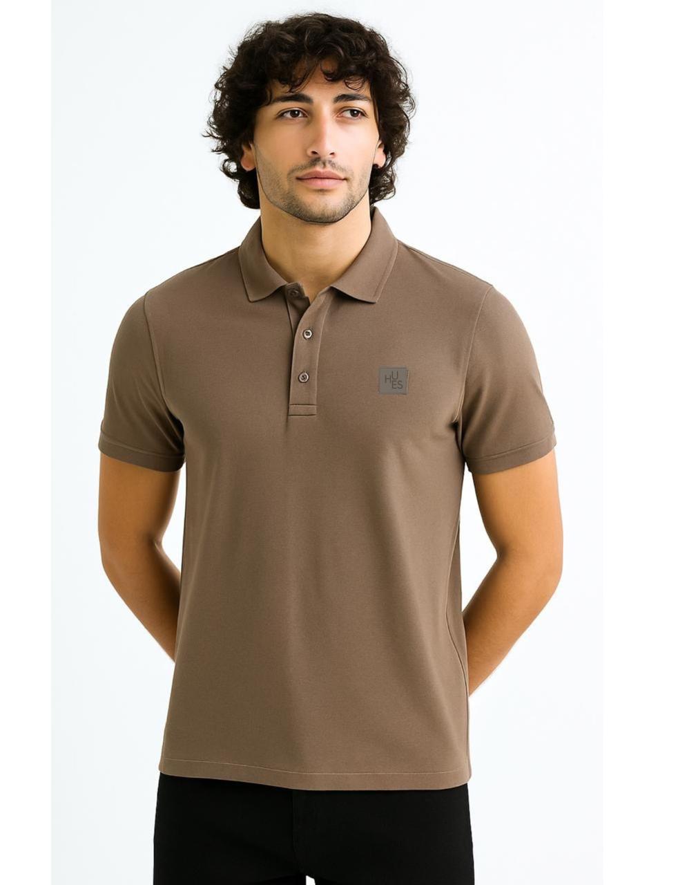 Premium Tencel Polo T-Shirt – Earthy Brownish Grey | 220 GSM