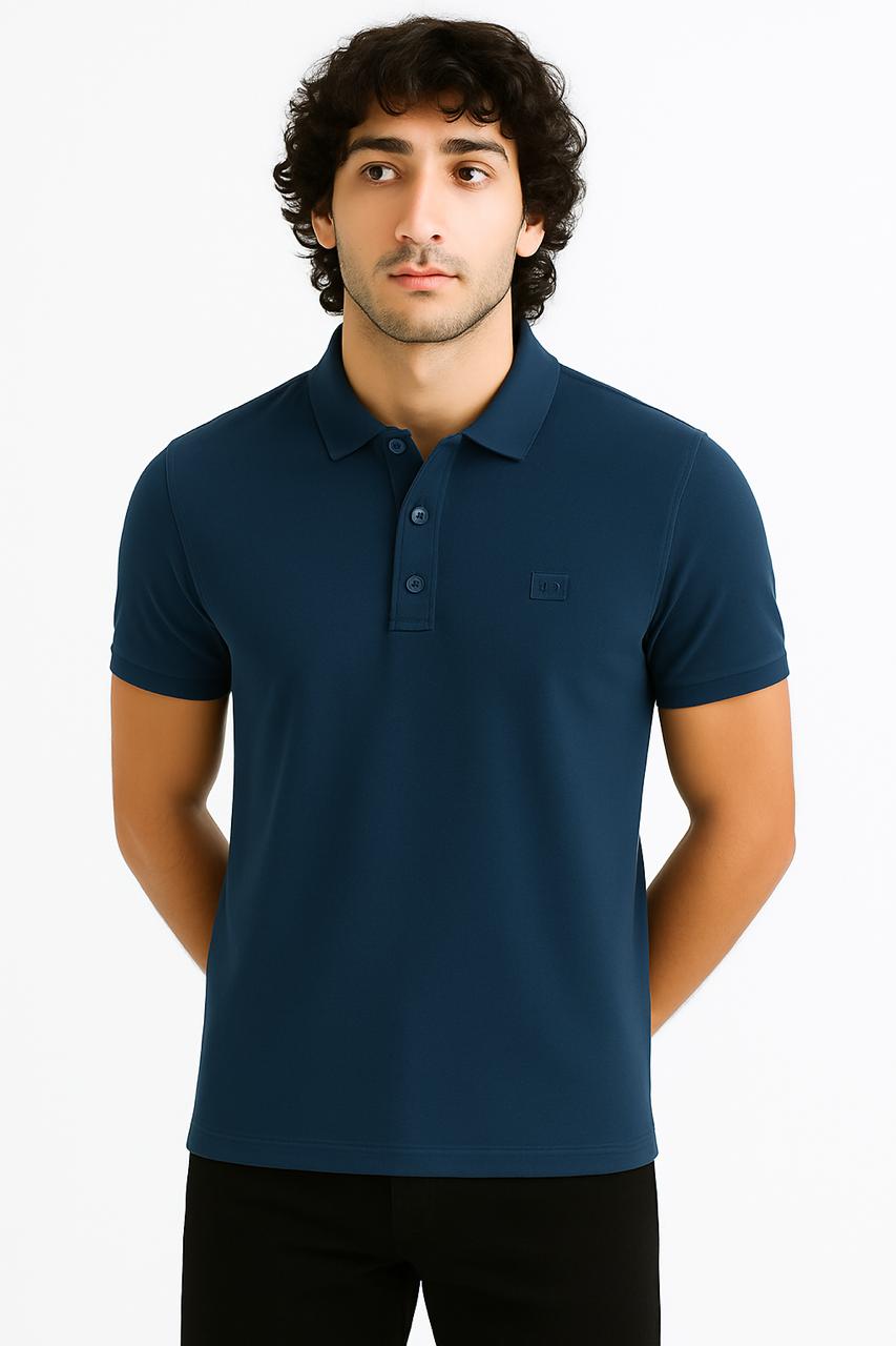 Premium Tencel Polo T-Shirt – Deep Teal | 220 GSM