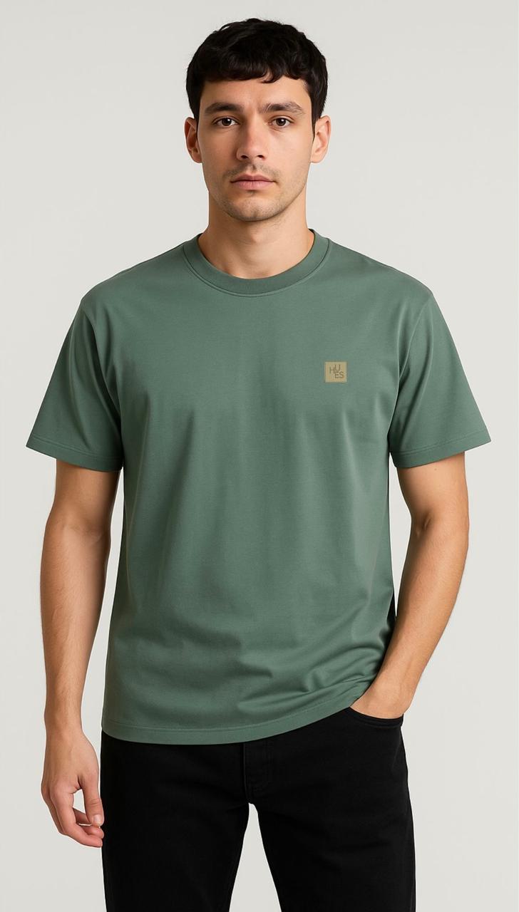 Premium Tencel Drop Shoulder T-Shirt – Olive | 220 GSM